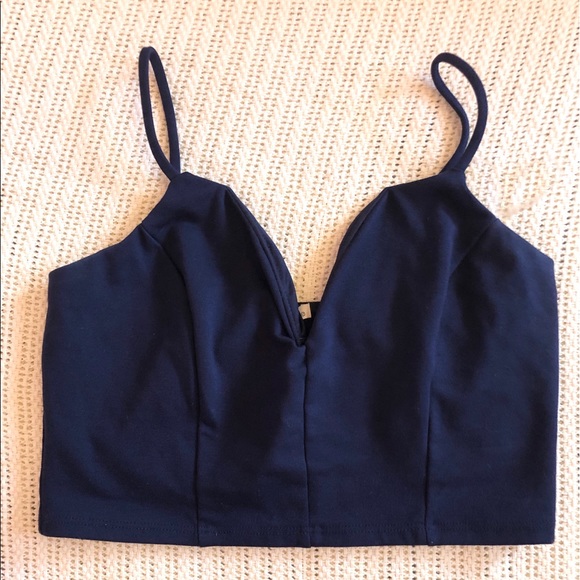 Navy Crop Top and Skirt Set - Picture 5 of 6